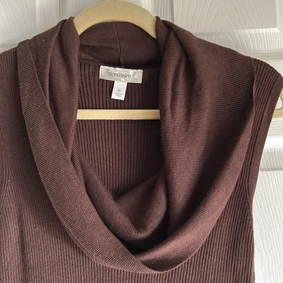 Chocolate Brown Cowl Neck Sweater - Picture 2 of 5